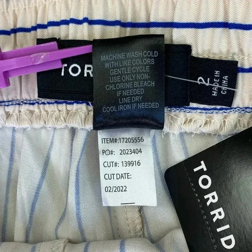 Torrid New Tapered Lightweight Lounge Pants Stretchy 2X Blue White Stripes - Picture 15 of 16